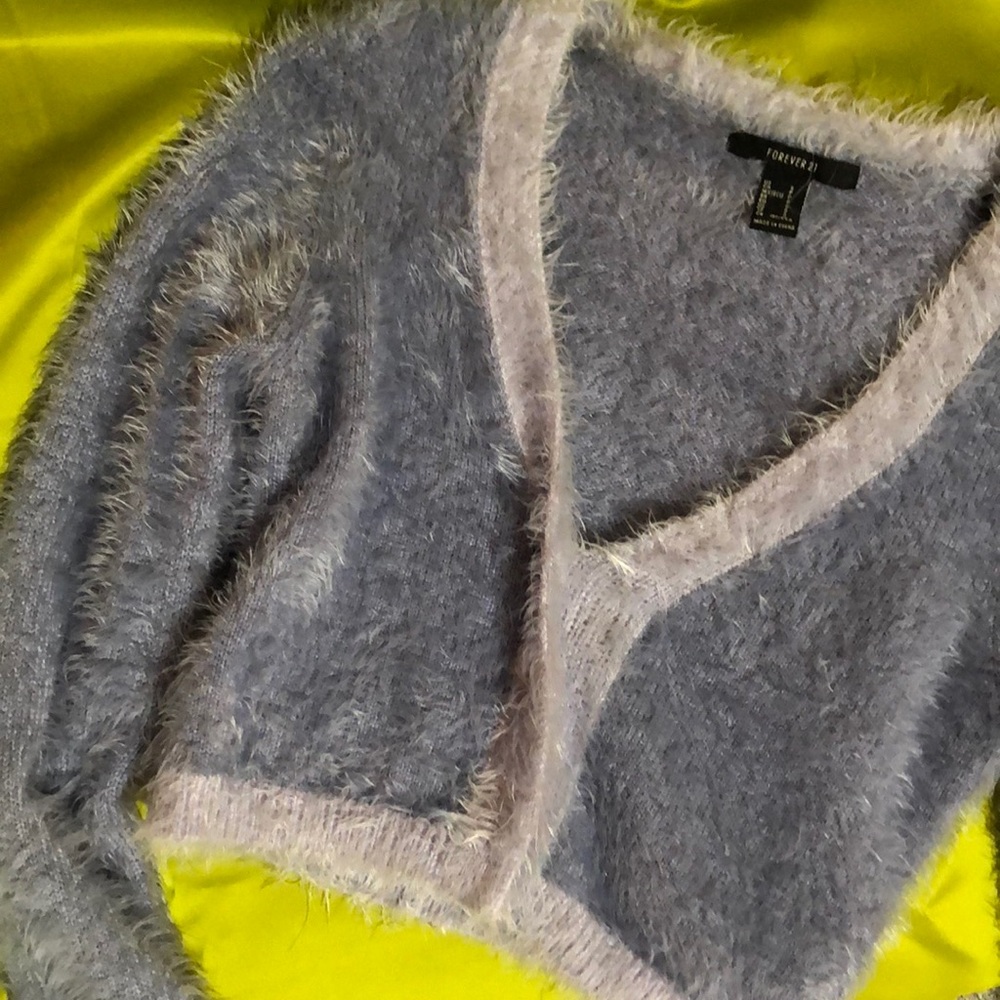 Crop fuzzy cardigan